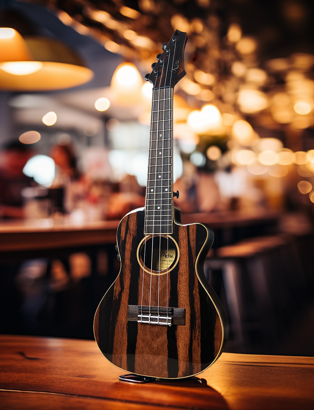 Kalena Thinline Java Ebony Tenor FX Ukulele