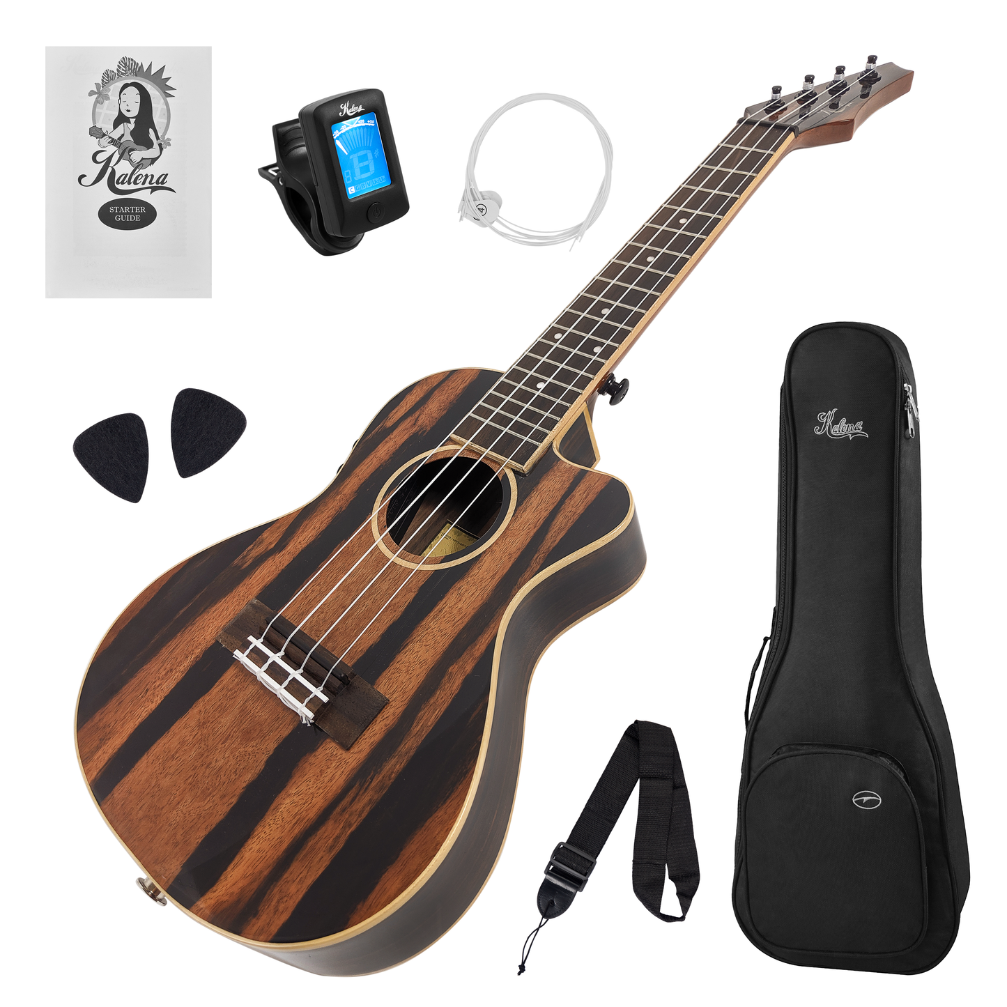 Kalena Thinline Java Ebony Tenor FX Ukulele
