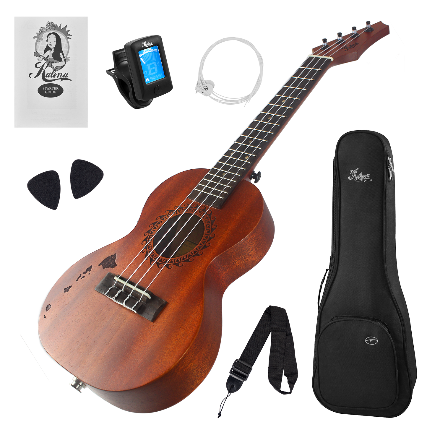 Kalena Hawaiian Islands Edition Tenor FX Ukulele Thinline