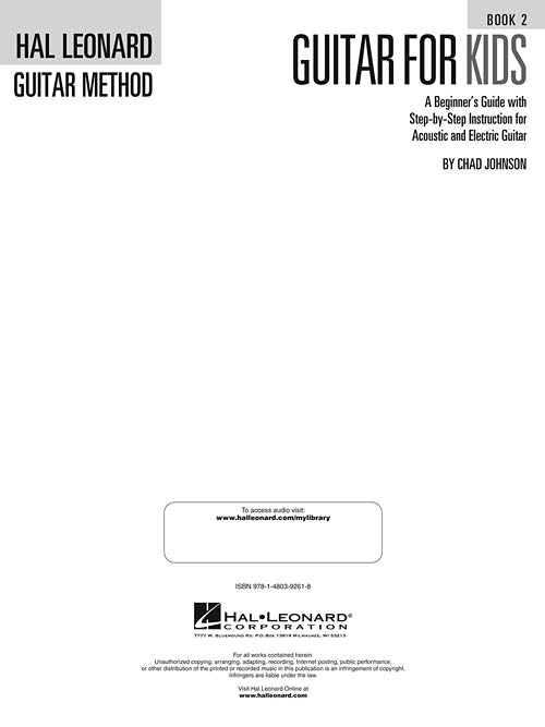 Guitar for Kids – Book 2 Hal Leonard Guitar Method