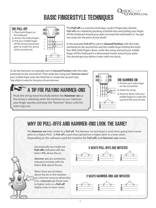 Kev's QuickStart for Fingerstyle Ukulele – Volume 2 For Soprano, Concert or Tenor Ukuleles in Standard C Tuning (High G)