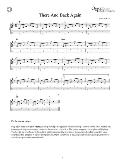 Kev's QuickStart for Fingerstyle Ukulele – Volume 2 For Soprano, Concert or Tenor Ukuleles in Standard C Tuning (High G)