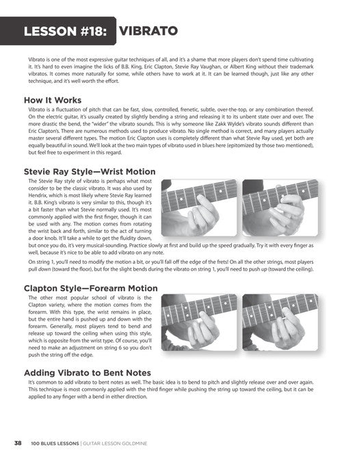 100 Blues Lessons Guitar Lesson Goldmine Series - Kalena