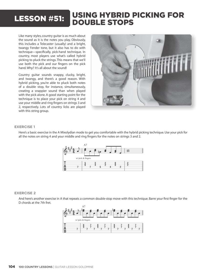 100 Country Lessons Guitar Lesson Goldmine Series - Kalena