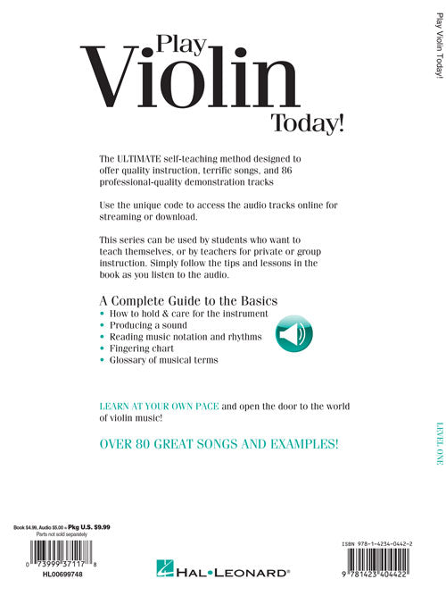 Play Violin Today! A Complete Guide to the Basics Level 1