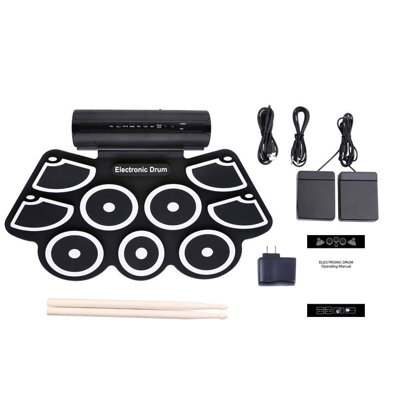 Roll Up Drum Pads 9 Pads with Pedal K-MD760