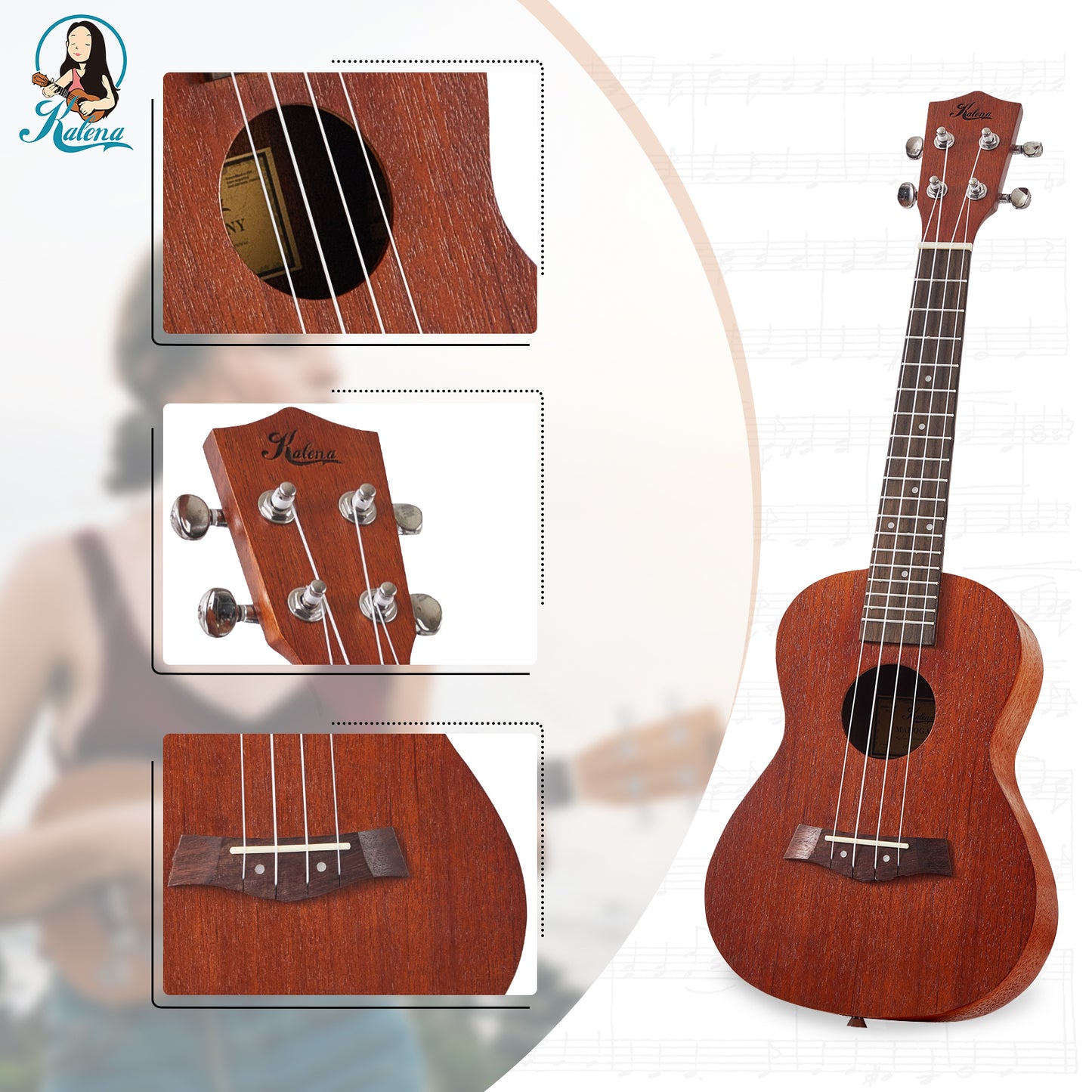 Kalena LM series Concert Ukulele Mahogany