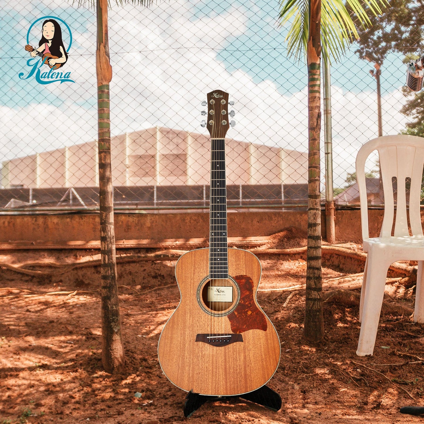 Kalena KM34 Mahogany 34 inch Baby Acoustic Guitar Complete Set