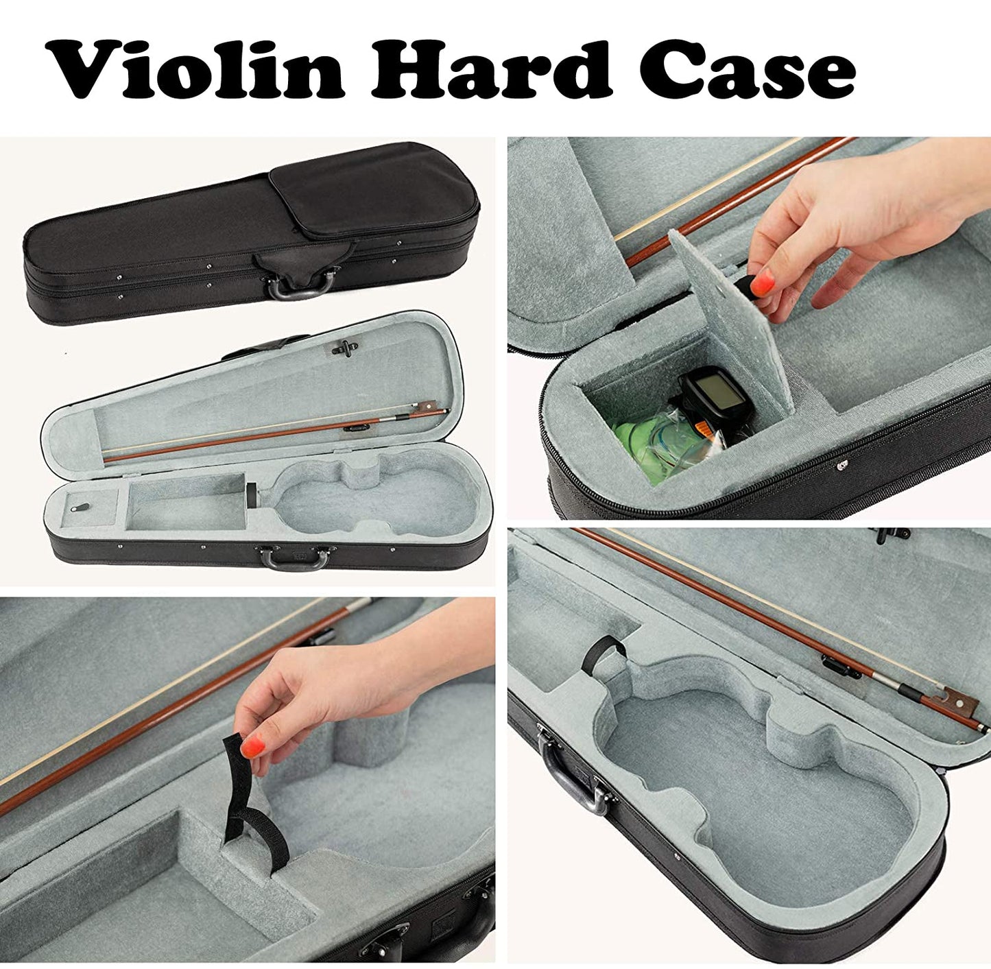 Kalena Spruce Top Violin 1/4 size includes hard case with bow, shoulder rest and rosin