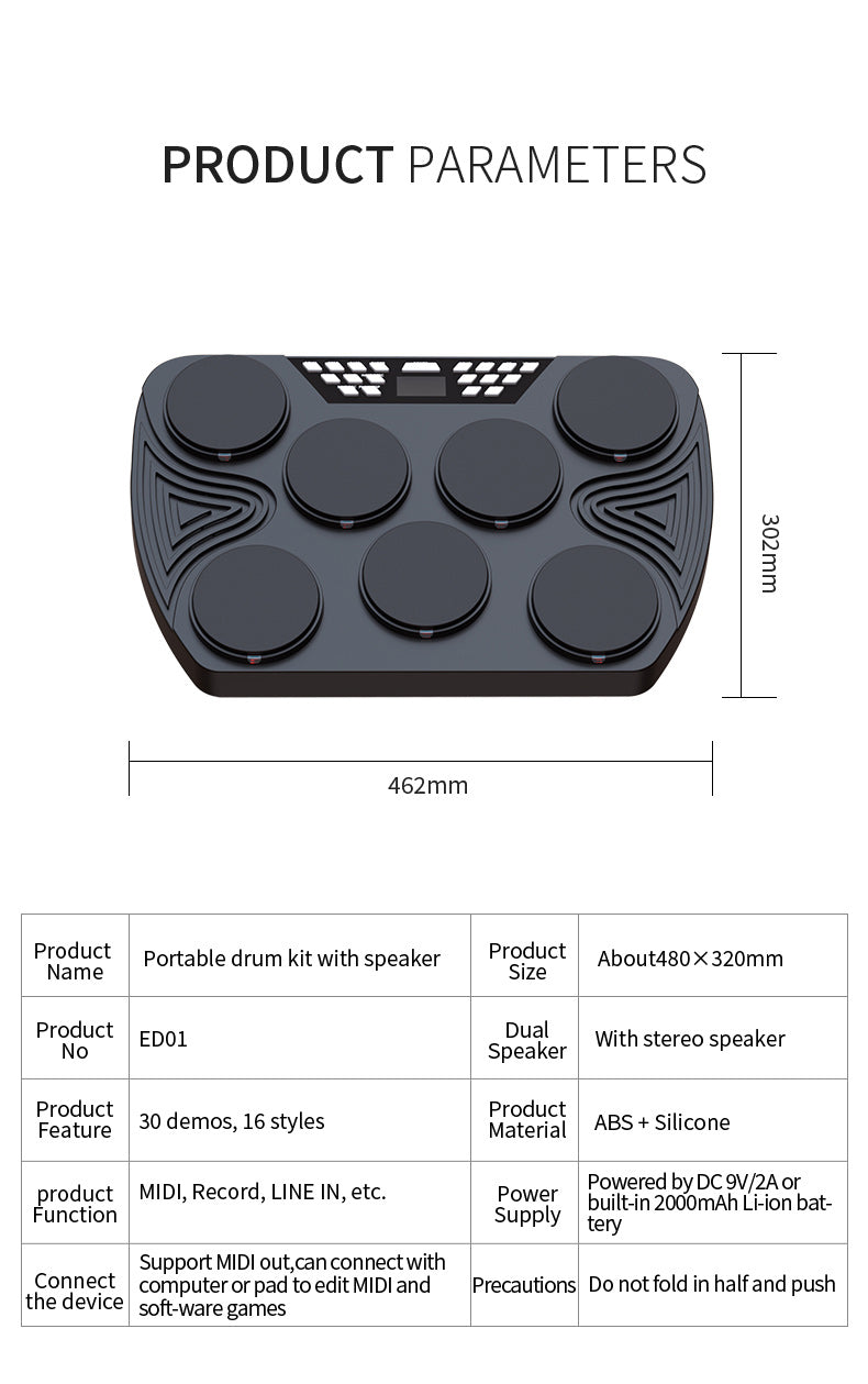 Touch velocity drum pads K-ED01