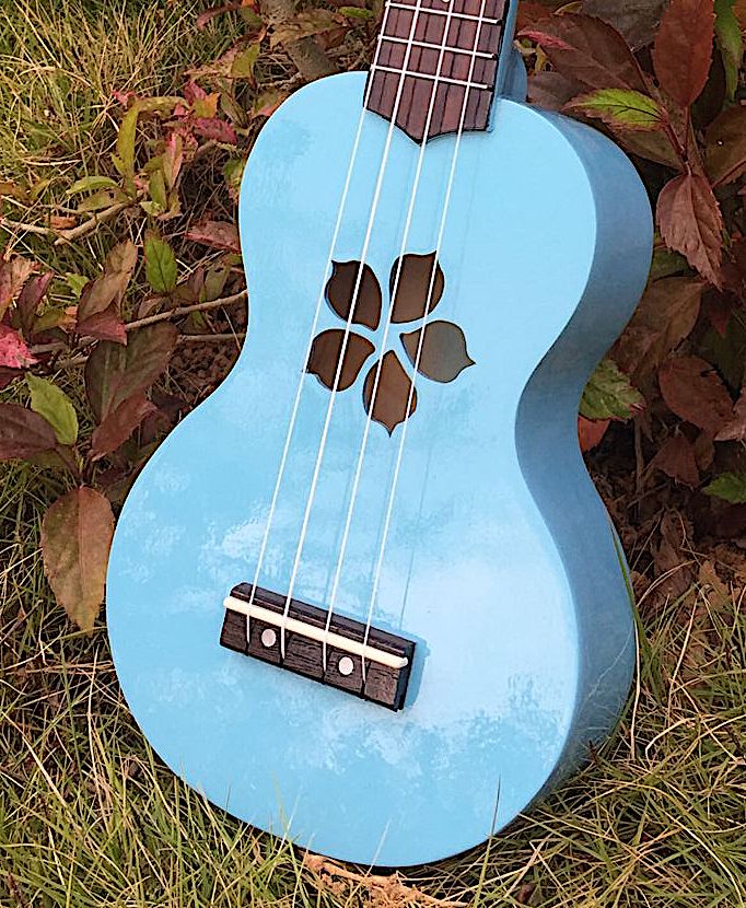 Kalena Keiki Basswood Top Soprano Ukulele Starter Set Plumeria Edition - Kalena Instruments / Blue Gloss