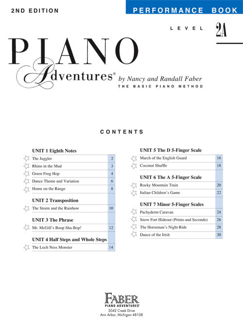 Level 2A – Performance Book – 2nd Edition Piano Adventures®