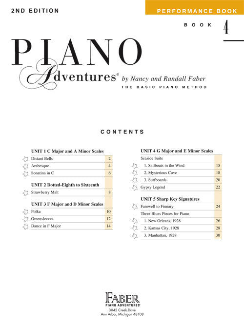 Level 4 – Performance Book – 2nd Edition Piano Adventures®
