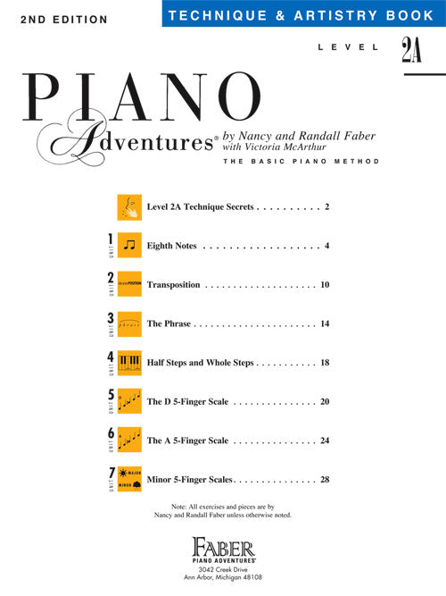 Level 2A – Technique & Artistry Book – 2nd Edition Piano Adventures®