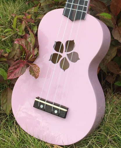 Kalena Keiki Basswood Top Soprano Ukulele Starter Set Plumeria Edition - Kalena Instruments / Pink Gloss