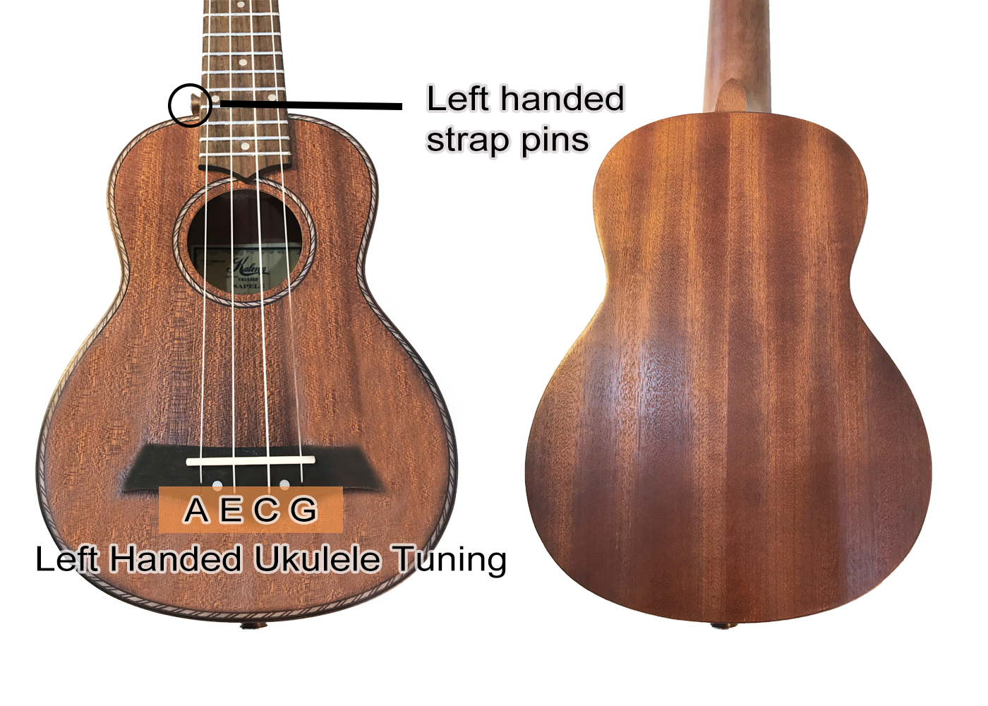 Kalena Left Handed Vintage Sapele Ukulele (Complete Set) - Kalena Instruments / 24" Concert