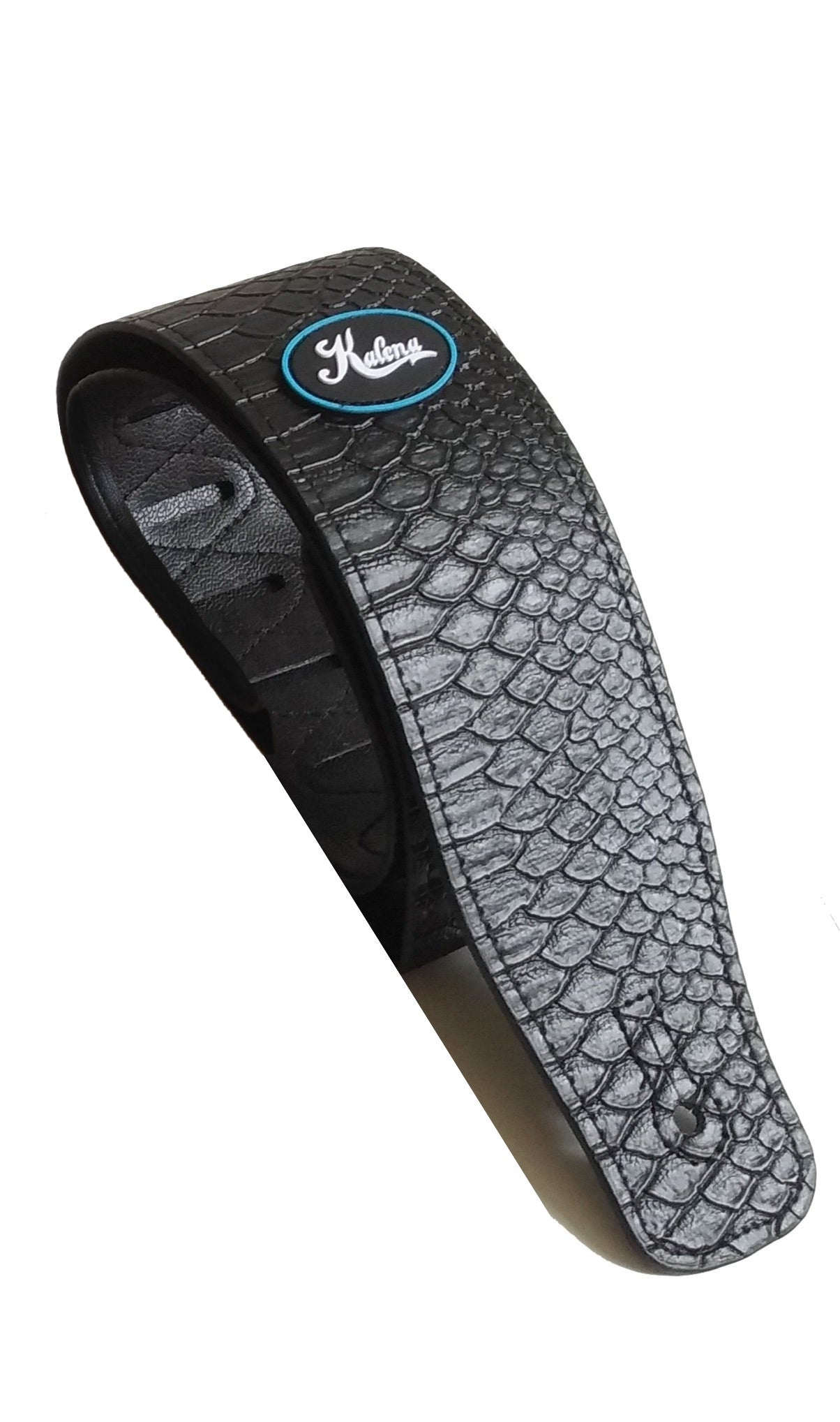 Kalena 2 Pin Snake Guitar Strap 2 Piece Style (PU+MICROFIBER LEATHER) - Kalena Instruments / Black Snake