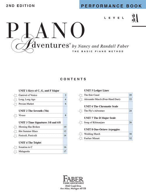 Level 3A – Performance Book – 2nd Edition Piano Adventures®