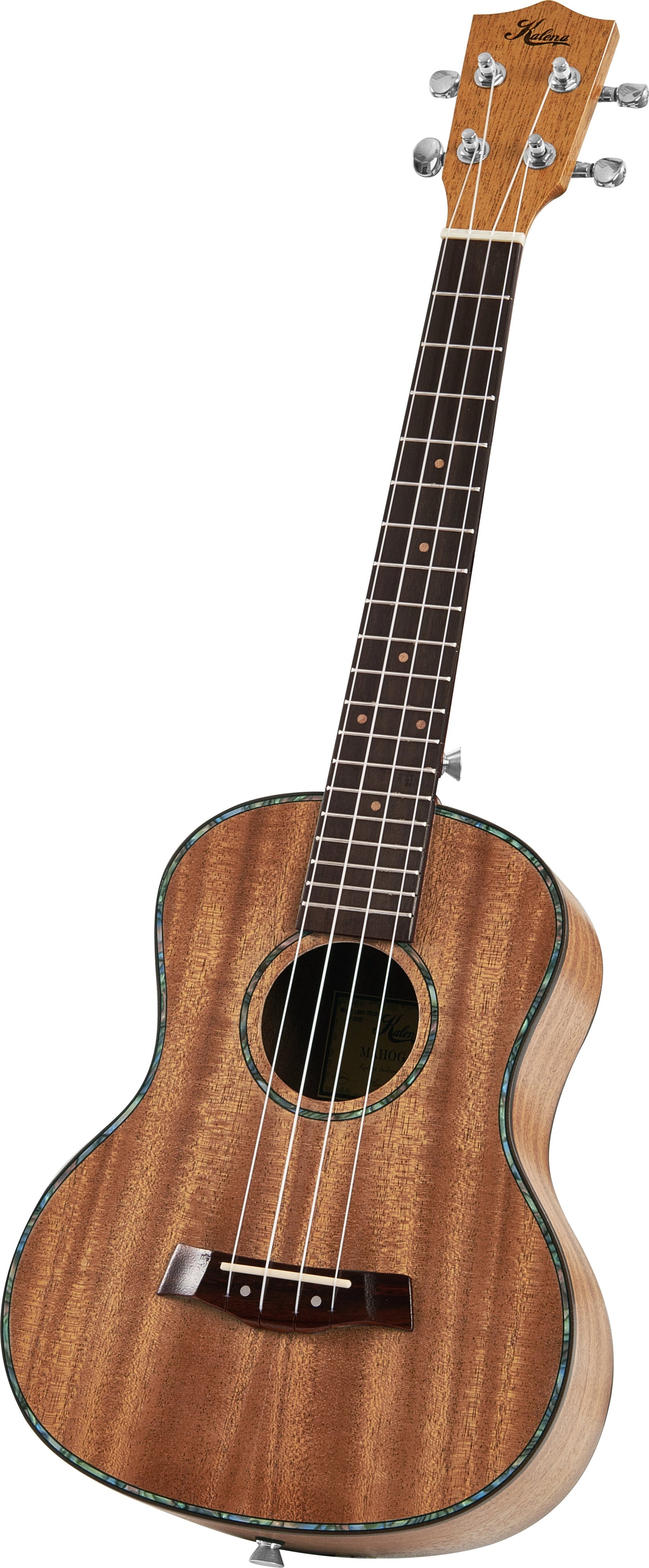 Kalena LM series Tenor Mahogany Ukulele with Celluloid Binding Traditional EQ complete set: Strings, Picks, Strap, Digital Tuner, Padded Case, Starter Guide