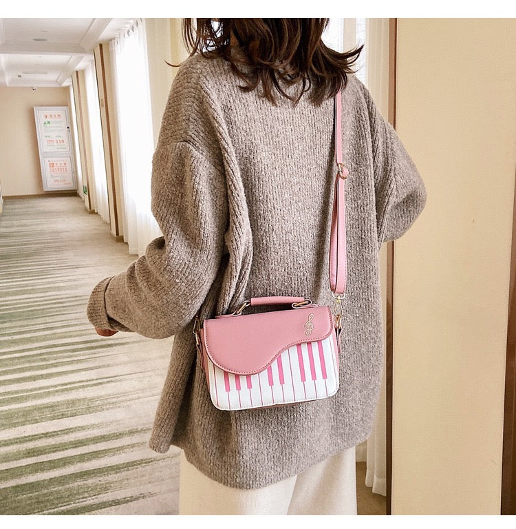 Kalena Piano Music Notes PU Leather Shoulder Tote Bag Purse Crossbody Handbag for Women Girls
