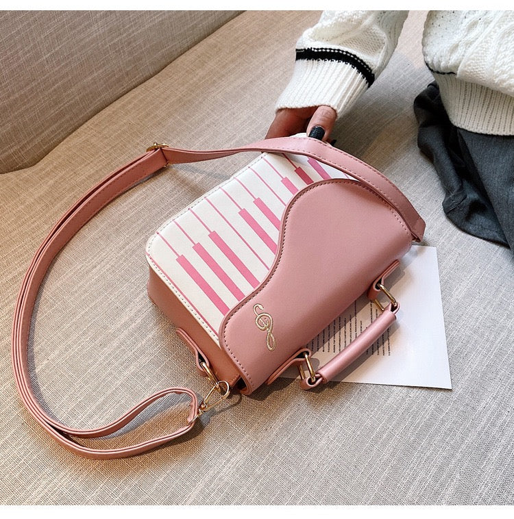 Kalena Piano Music Notes PU Leather Shoulder Tote Bag Purse Crossbody Handbag for Women Girls
