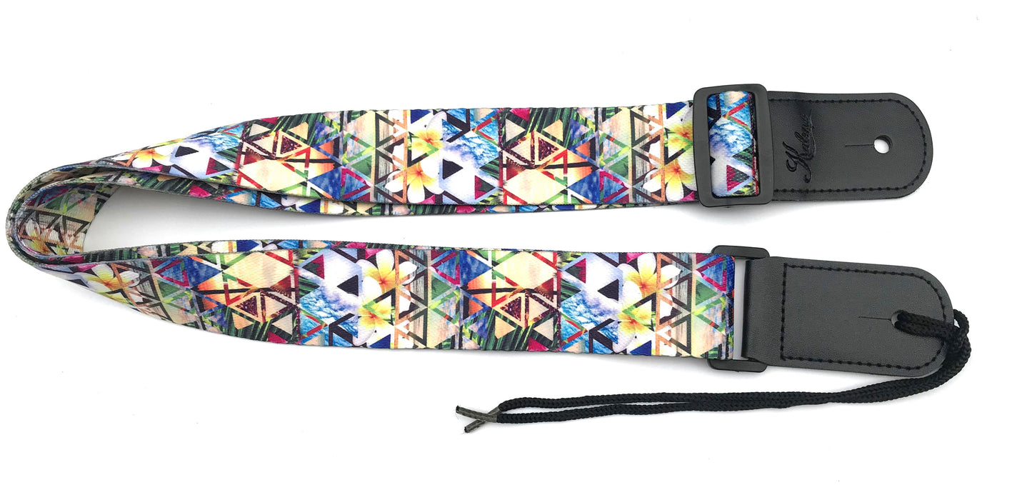 Kalena 2 pin Ukulele Strap Tropical Edition (Polyester Printing) - Kalena Instruments / Tropical 06 Plumeria