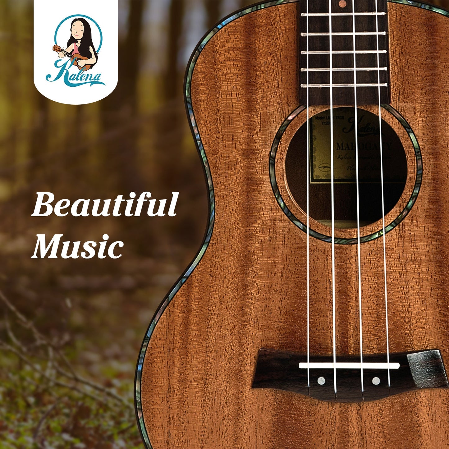 Kalena LM series Tenor Mahogany Ukulele with Celluloid Binding EQ