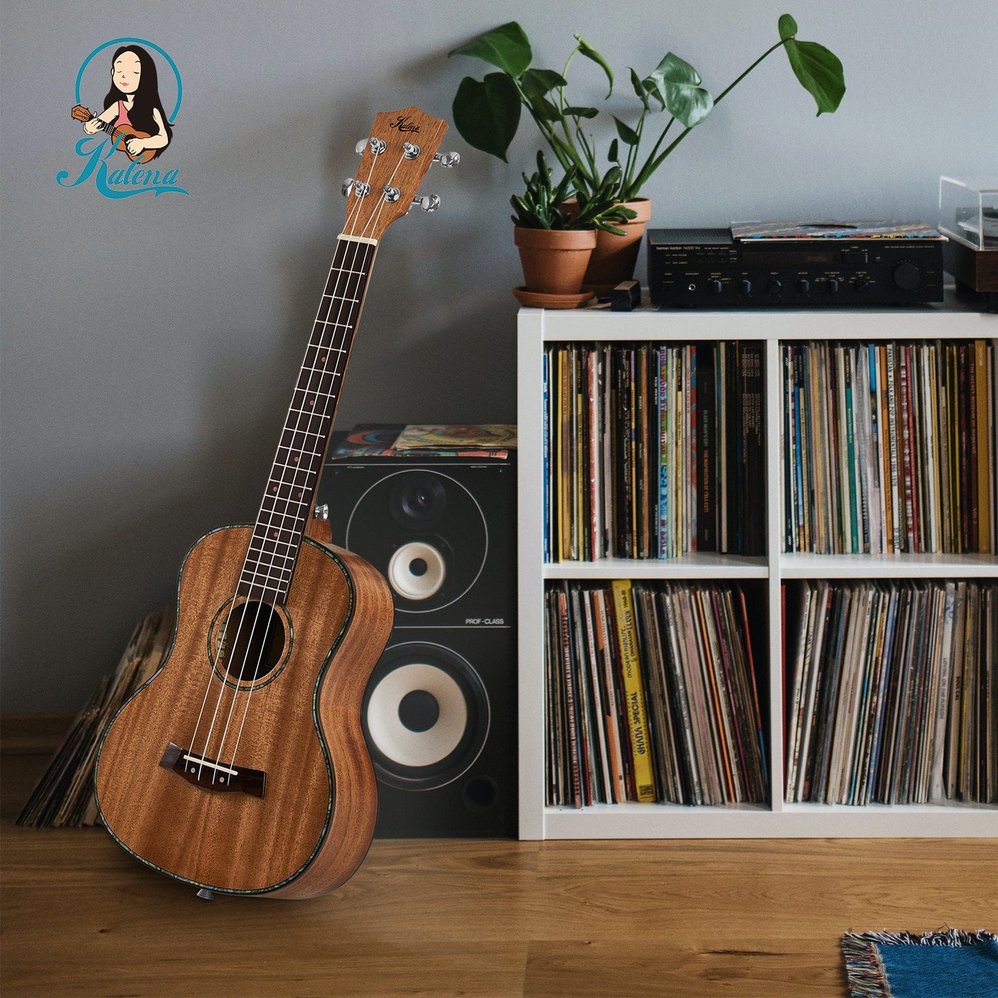 Kalena LM series Tenor Mahogany Ukulele with Celluloid Binding EQ