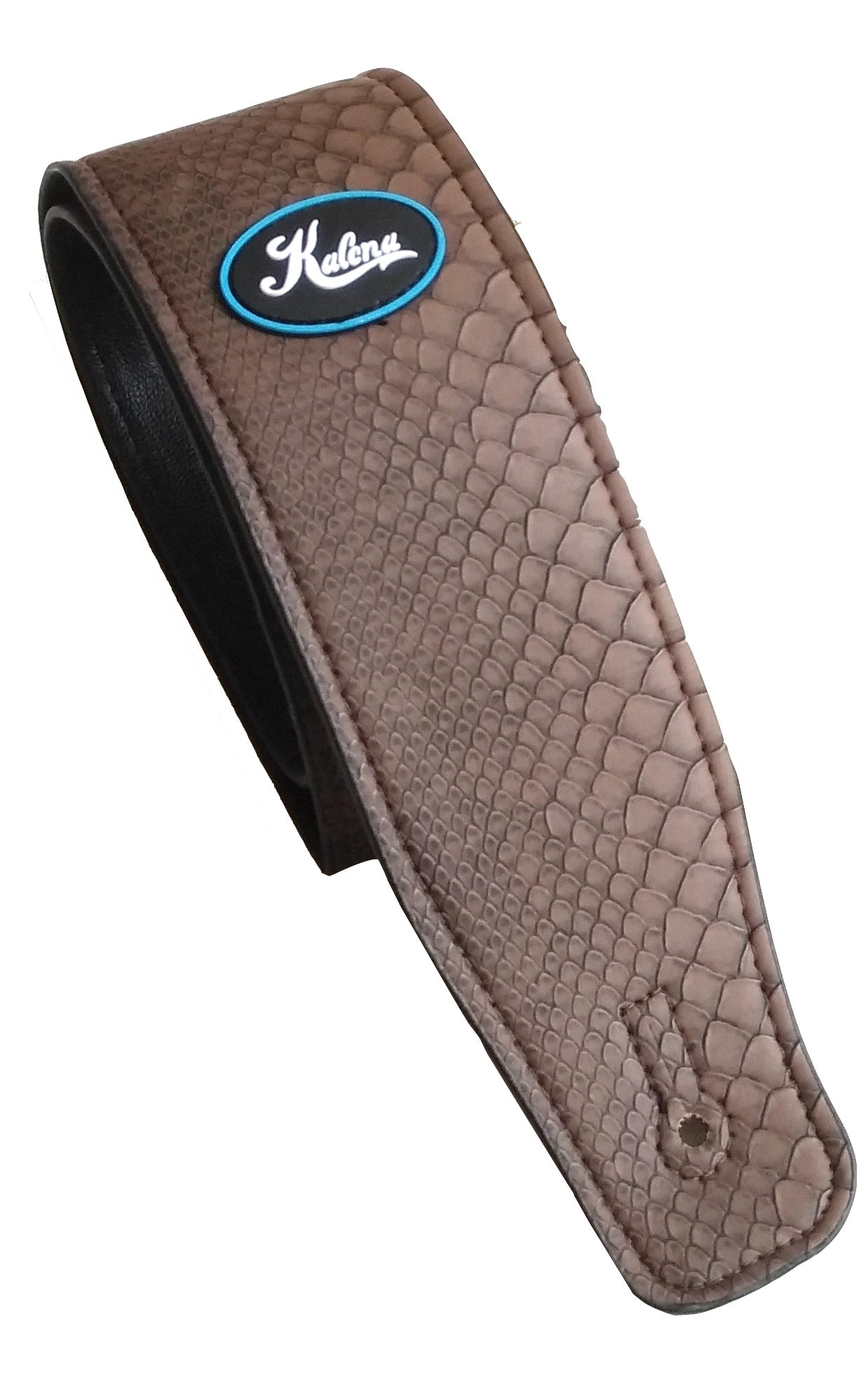 Kalena 2 Pin Snake Guitar Strap 2 Piece Style (PU+MICROFIBER LEATHER) - Kalena Instruments / Coffee Snake