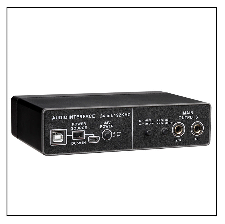 Q-22 24bit 192KHZ professional external mixer live preamplifier USB recording sound card audio interface