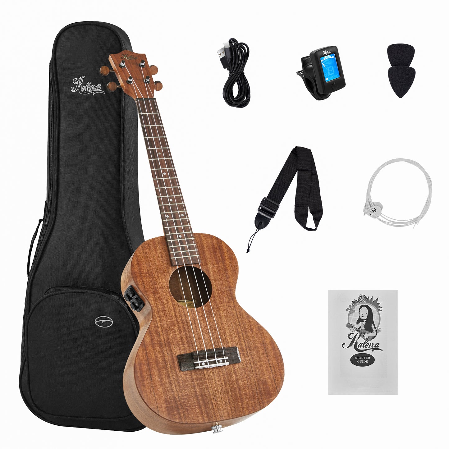 Kalena SA1-26FX Tenor All Solid Acacia Ukulele with FX