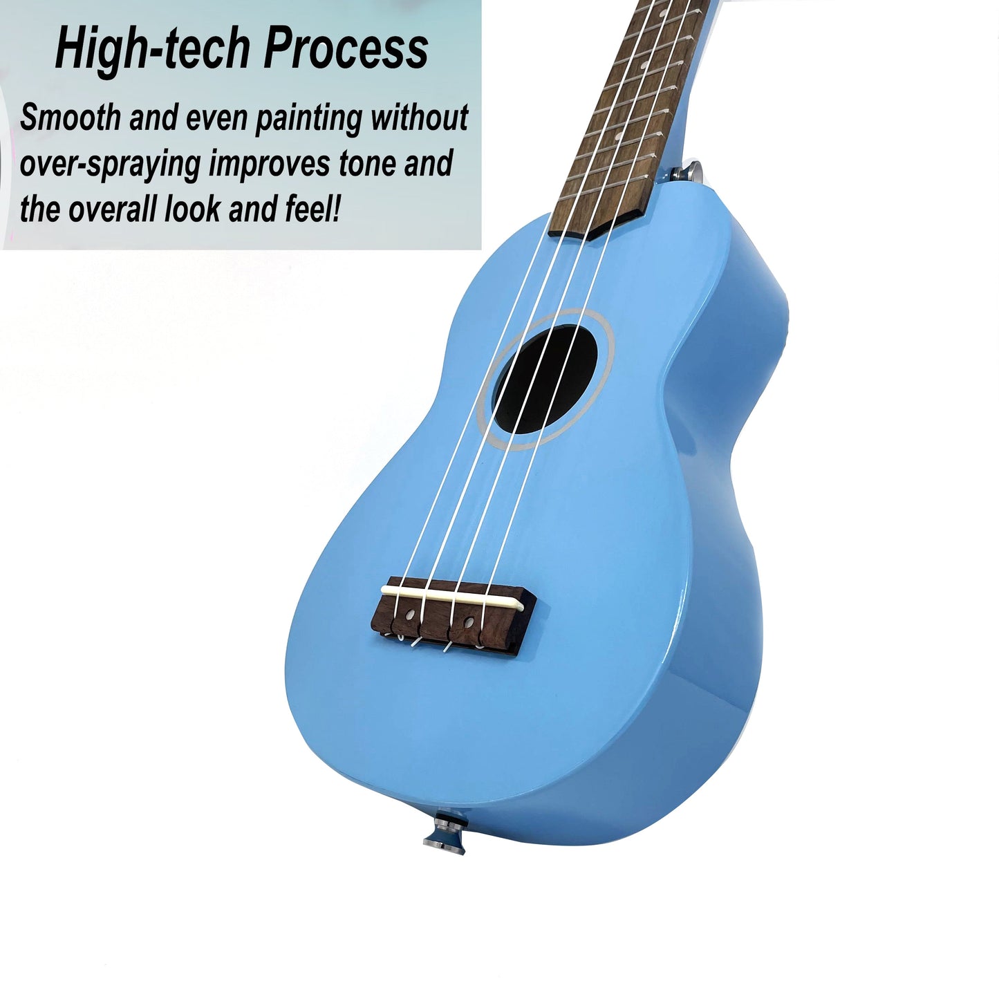 Kalena Basswood Top Soprano Traditional Ukulele Keiki (Blue)