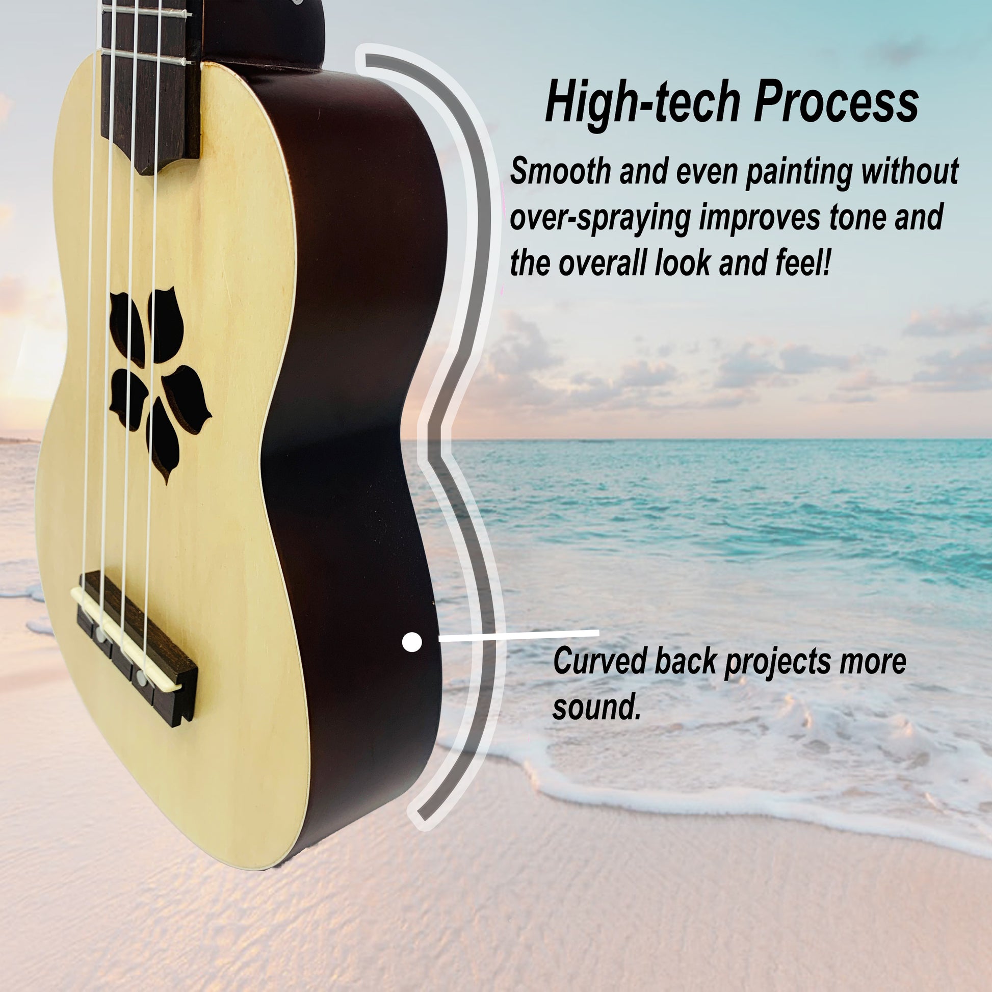 Kalena Keiki Basswood Top Soprano Ukulele Starter Set Plumeria Edition - Kalena Instruments / Natural Basswood Matte