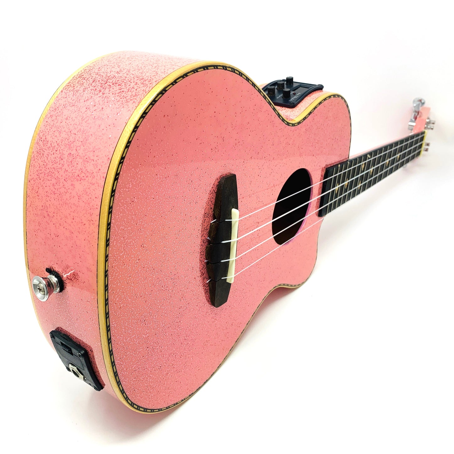 Kalena Sparkle Series Solid Spruce Top Ukulele - Kalena Instruments / Pink Sparkle