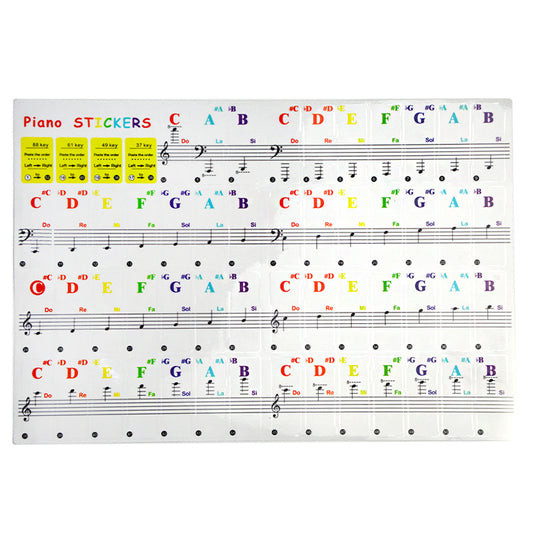 Kalena Piano Keyboard Stickers Bold Large Colorful Letter Piano Stickers