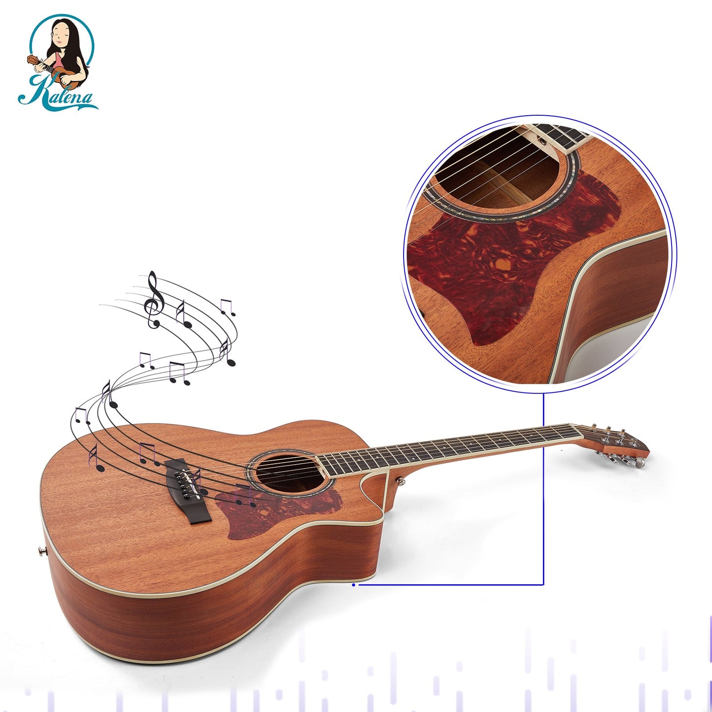 Kalena KM41-T6 Mahogany 41 inch Acoustic Guitar Complete Set
