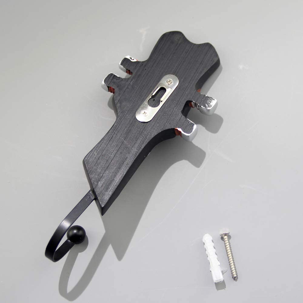 Vintage Guitar Shaped Decorative Hooks Wall Mounted Rack Hangers (3-Pack)