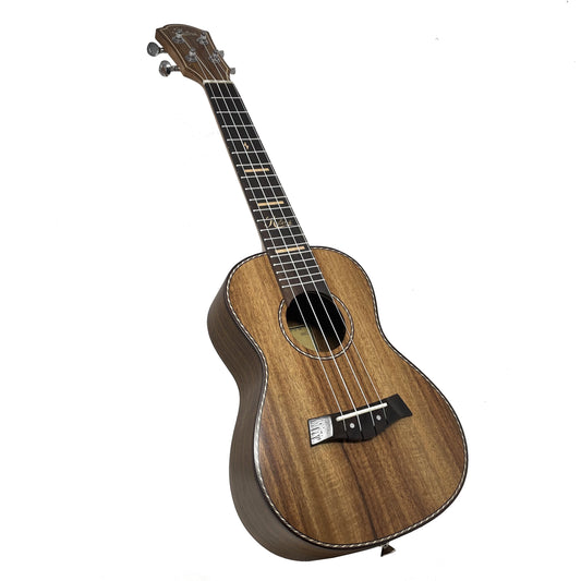 Kalena LA-RB24 Concert Acacia Ukulele with Maple Rope Binding Complete Set: Strings, Picks, Strap, Digital Tuner, Padded Case, Starter Guide