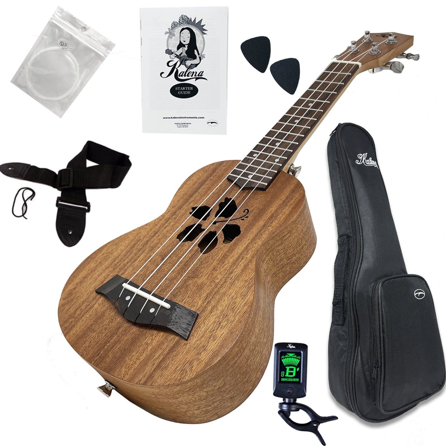 Kalena LM series Concert Mahogany Ukulele Hibiscus Edition