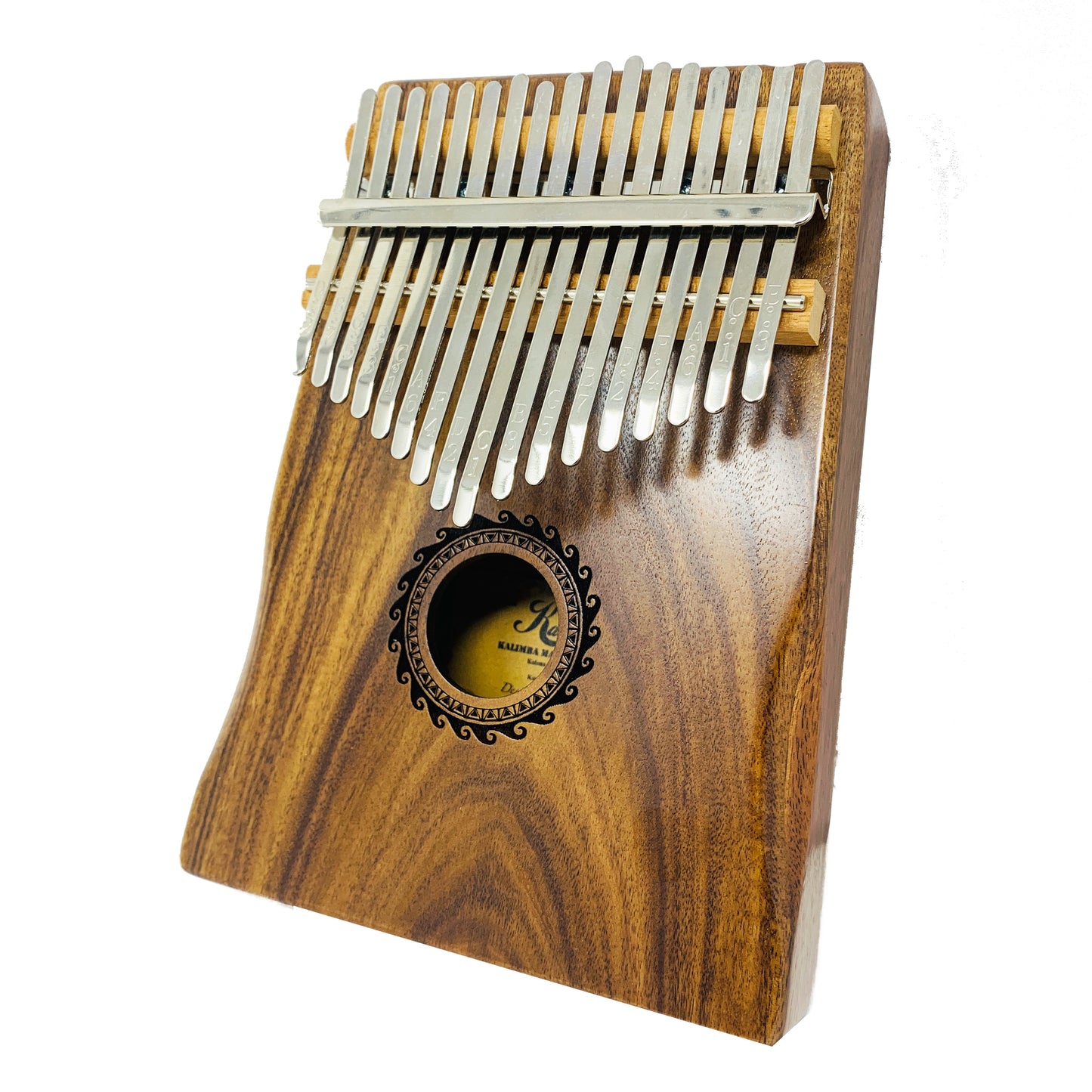 Kalena 17 key Kalimba Thumb Piano Solid Acacia (Sun Engraving) with Gig Bag and Aluminum stand