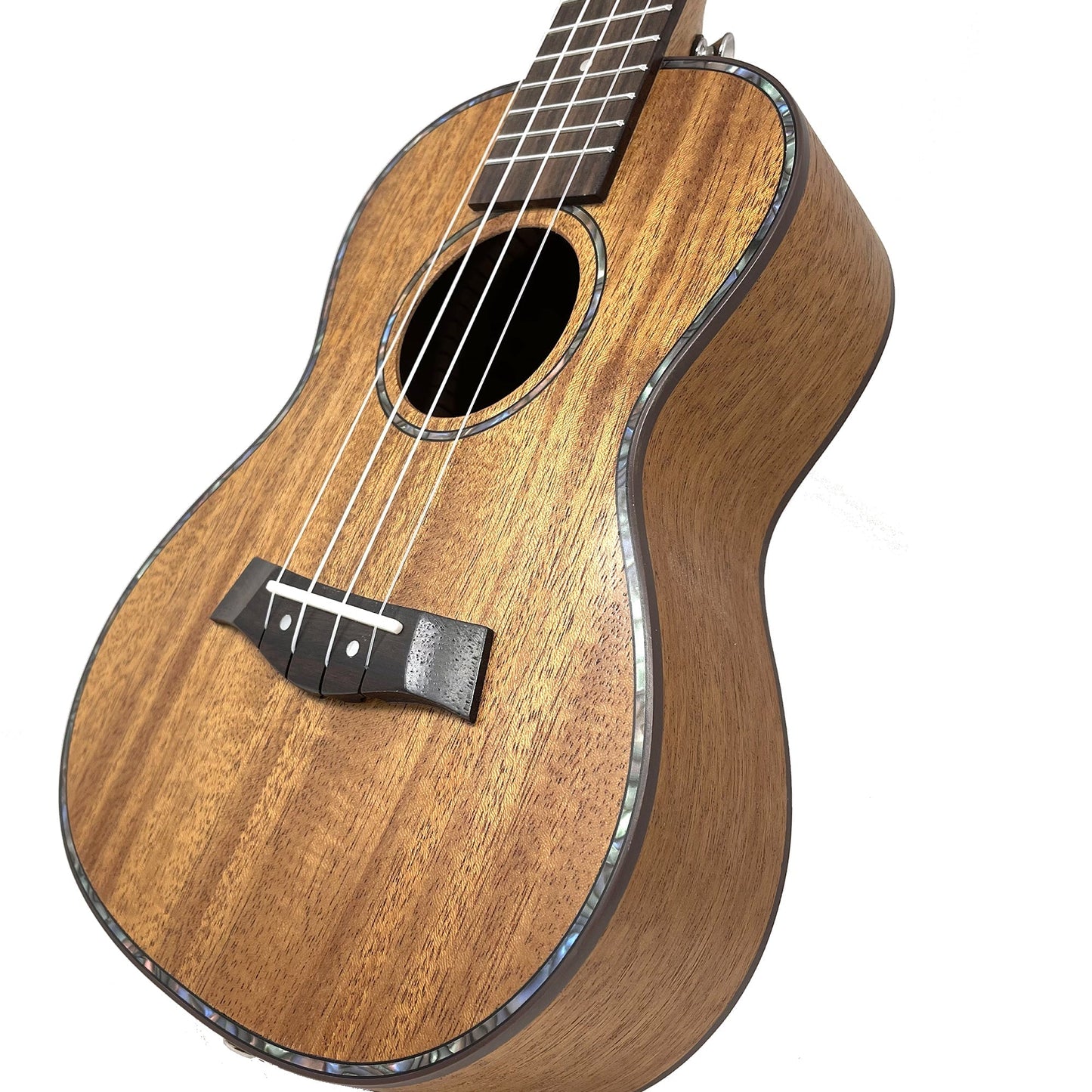 Kalena LM series Tenor Mahogany Ukulele with Celluloid Binding Traditional EQ complete set: Strings, Picks, Strap, Digital Tuner, Padded Case, Starter Guide