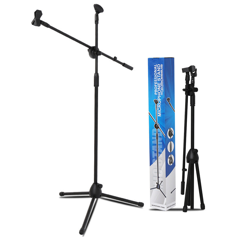 Microphone Stand Mic Boom Stand with 2 Mic Clips, Height Adjustable Tripod