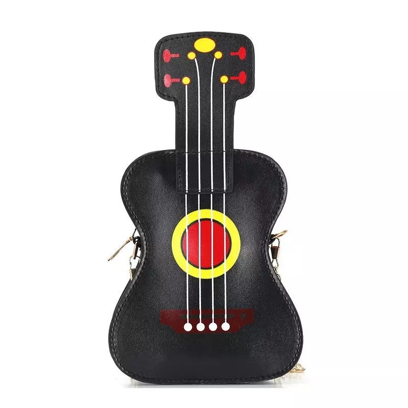 Kalena Ukulele Shaped Shoulder Bag Fashion Carrying Bag Cute Ukulele Purse