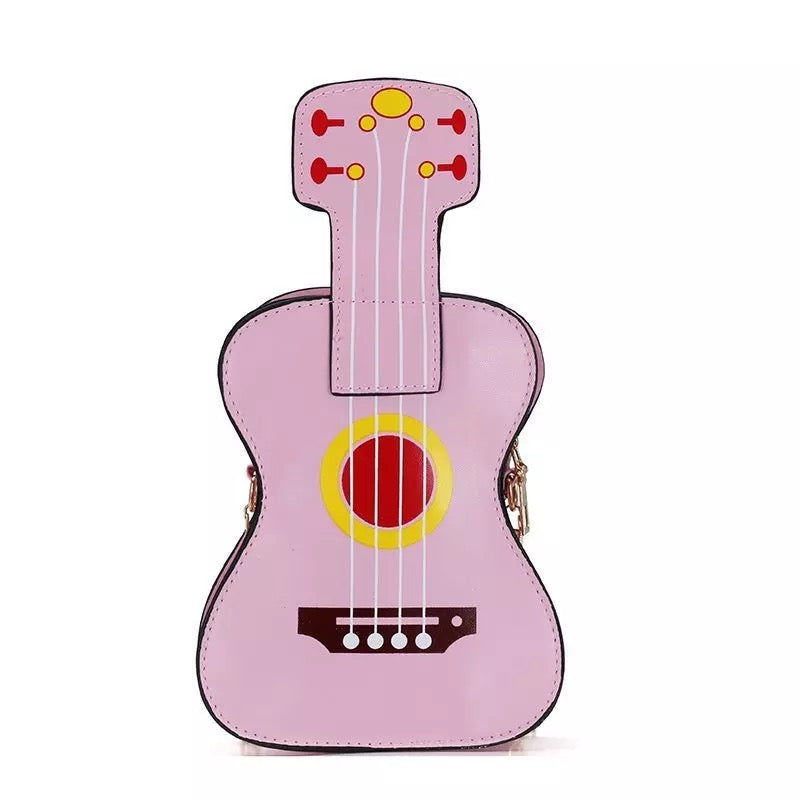 Kalena Ukulele Shaped Shoulder Bag Fashion Carrying Bag Cute Ukulele Purse