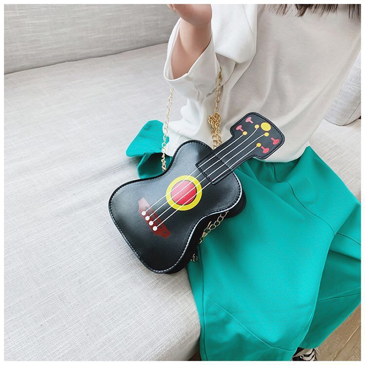 Kalena Ukulele Shaped Shoulder Bag Fashion Carrying Bag Cute Ukulele Purse