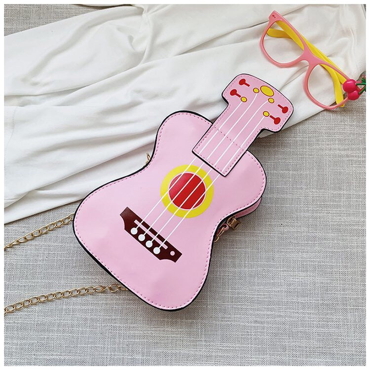 Kalena Ukulele Shaped Shoulder Bag Fashion Carrying Bag Cute Ukulele Purse