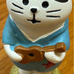 Cat playing Ukulele ceramic Decoration