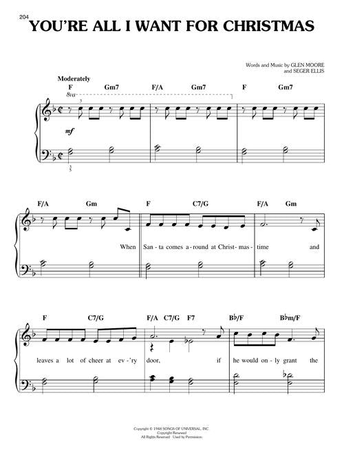 The Easy Christmas Songbook Easy to Play on Piano or Guitar with Lyrics