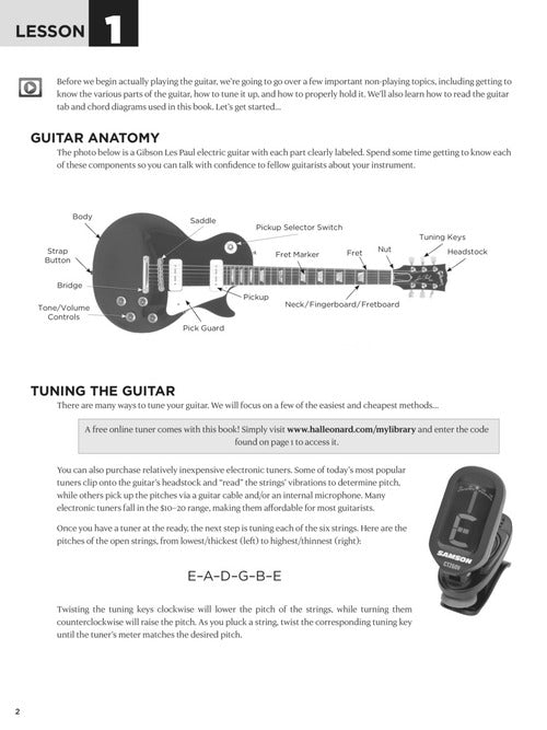 First 15 Lessons – Electric Guitar A Beginner's Guide, Featuring Step-By-Step Lessons with Audio, Video, and Popular Songs!