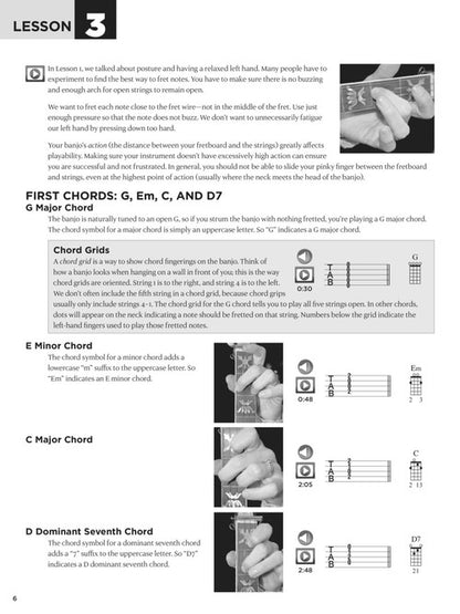 First 15 Lessons – Banjo A Beginner's Guide, Featuring Step-By-Step Lessons with Audio, Video, and Bluegrass Songs!